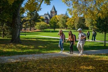 Students walking on campus